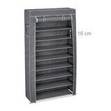 thumbnail of Relaxdays Schuhschrank Stoff, 9 Fächer, 36 Paar Schuhe, abnehmbarer Bezug, Schuhregal, HxBxT 158 x 86 x 30 cm, anthrazit