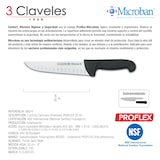 thumbnail of 3 Claveles Proflex - Cuchillo Profesional Carnicero Alveolado 20 cm Microban. Negro