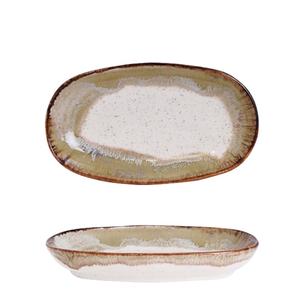 Fuente Oval Candem Beige Orgánic 19x11cm 12 unidades