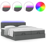 thumbnail of vidaXL Ottoman-Bett mit Matratzen & LEDs Dunkelgrau 180x200 cm Stoff