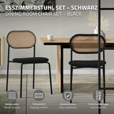 thumbnail of ML-Design Esszimmerstühle 4er-Set Schwarz – gepolsterte Rattanstühle mit gebogener Rückenlehne und Netzdesign, Metallbeine, ergonomisch, ideal für