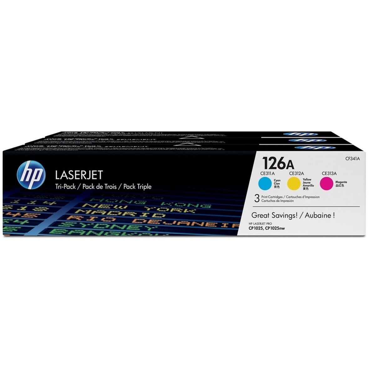 Hp 126a Pack De 3 Toners Cyan/magenta/jaune Authentiques Cf341a Pour Hp Laserjet Pro 100 Color Mfp M175/200 Color Mfp M275/cp102