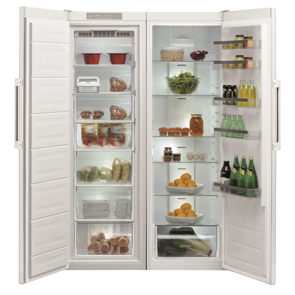 Whirlpool Armoire SW8AM2QW2 , 364 L, 1875x595 mm, Blanc, Classe E, Réf. Brassé, 6ème Sens Fresh Control,