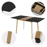 thumbnail of ML-Design Esstisch ausziehbar Schwarz, 110/140x75x76,5 cm, moderner Tisch für 4–6 Personen, Holz Küchentisch mit Stahlbeinen, Wohnzimmertisch