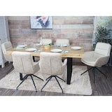 thumbnail of Esszimmerstuhl HWC-K32, Küchenstuhl Lehnstuhl Stuhl, drehbar Auto-Position, Stoff MVG ~ creme-beige