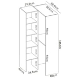 thumbnail of Dmora Guardaroba Bernina, Struttura per cabina armadio angolare, Mobile appendiabiti aperto ad angolo, 79x88h186 cm, Bianco