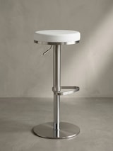 thumbnail of Barhocker WL1.294 Weiß Edelstahl höhenverstellbare Sitzhöhe 57 - 82 cm, Barstuhl Modern 360° Drehbar, Tresenhocker mit Standfuß, Design Bistrohocker