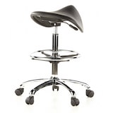 thumbnail of Hocker / Drehhocker / Arbeitsstuhl / Sattel TOP WORK 13 Hartschaum schwarz Chrom hjh OFFICE