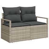 thumbnail of vidaXL 7-teiliges Garten-Sofa-Set mit Kissen Hellgrau Poly Rattan