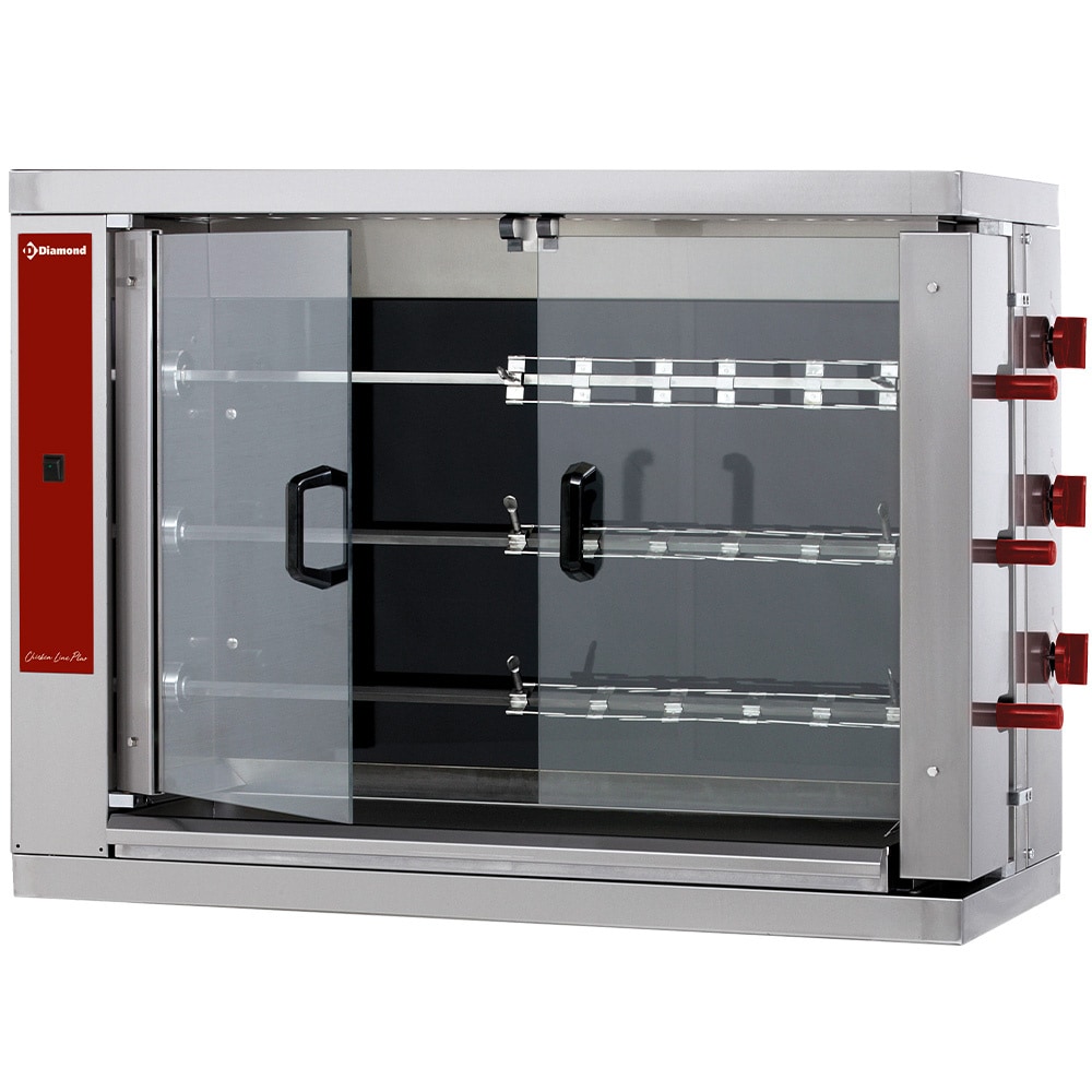 Elektro-Hähnchengrill 3-reihig für 18 Hähnchen - 12,6 kW