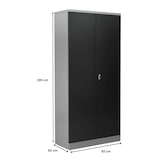thumbnail of PROREGAL Stahlschrank BEE mit 6 lackierten Fachböden | HxBxT 195x92x50cm | Grau-Schwarz | Werkstattschrank Werkzeugschrank Aktenschrank