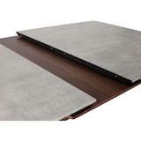 thumbnail of Esszimmertisch HWC-M57, Esstisch, Massiv-Holz Laminat Melamin 160-200x90cm, ausziehbar Beton-Optik, braune Beine