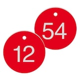 thumbnail of Werkzeugmarken mit Gravur, Alu, eloxiert, Rot, Ø 20 mm, 100 Stück/VE