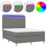 thumbnail of vidaXL Boxspringbett mit Matratze & LED Dunkelgrau 140x200 cm Stoff