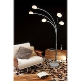 thumbnail of SalesFever Stehleuchte Five Fingers 210 cm | bewegliche Arme mit Glasschirm | echter Marmorfuß | B 122 x T 38 x H 210 cm | weiß