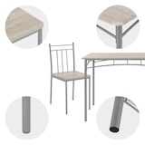 thumbnail of ML-Design Esstisch Set 4-tlg., Eiche-Rustikal, Tisch mit 2 Stühlen & 1 Bank, Essgruppe für 4 Personen, Küchentisch mit Metallrahmen, Bartisch Set,