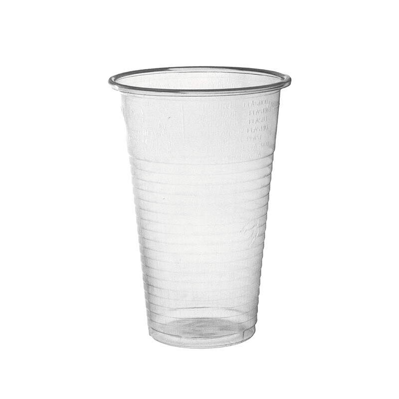 DayBays 8000 Stk. Trinkbecher 400ml Ø9cm Plastikbecher mit Eichstrich bei 0,4L transparent PP