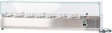 thumbnail of Romux® Kühlvitrinen für Tapas 150x33x44 cm aus Edelstahl und Glashaube mit 7 Becken GN 1/4 | Gekühlte Vitrine mit digitalem Dixell-Thermostat