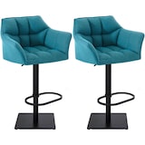 thumbnail of Lot de 2 tabourets de bar Damaso en tissu Noir/Turquoise