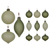 thumbnail of 12 Weihnachtskugeln Glas 8cm Rillen matt Christbaumkugeln Weihnachtsbaumkugeln Weihnachtsdeko Baumschmuck Christbaumschmuck Dekoration Grün