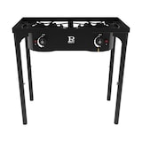 thumbnail of Gasfornuis 2 Branders 9KW 4 Voeten Gietijzeren Branders Verstelbaar in 3 Hoogtes - Buitenkeuken 74,5 x 40 x H80cm Piëzo Ontsteking