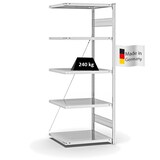 thumbnail of PROREGAL Fachbodenregal Stecksystem | Anbauregal | HxBxT 200x75x60cm | 5 Ebenen | Fachlast 240 kg | Einseitig nutzbar | Lichtgrau
