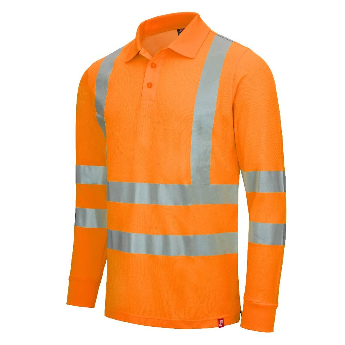 AS Arbeitsschutz Nitras Motion Tex VIZ Warnschutz-Langarm-Poloshirt | Gr. XXL | orange