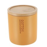 thumbnail of Boite à Coton et Cotons-tiges Jaune moutarde avec couvercle en Bambou