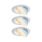 thumbnail of Paulmann Spot encastré LED White Select Aumus Kit de 3   rond 105mm 90°  3x5W 3x700lm 230V gradable 2700 - 6500K Chrome mat 92256