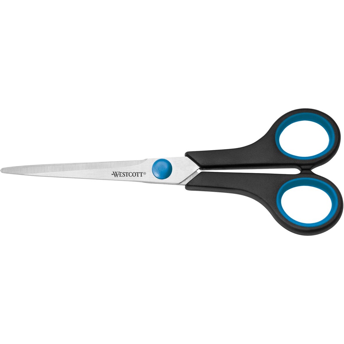 Easy Grip Schere 18,0cm, blau-schwarzer Kunststoffgriff, rostfreie Klinge
