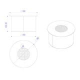 thumbnail of Queimador redondo para lareira a bioetanol biolareira em aço inoxidável 2 lt d.20 cm