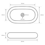 thumbnail of ECD Germany Aufsatzwaschbecken Keramik Weiß 630 × 420 × 120 mm, oval – inkl. Ablaufgarnitur