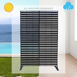 thumbnail of Dekoratives Metallpaneel, Trennwand für Außen- oder Innenbereich, Sichtschutzwand, Paravent aus Stahl, modernes Design – Schwarz/Linien