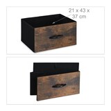 thumbnail of Relaxdays TV Board, Industrial, HxBxT: 48,5 x 93 x 41,5 cm, Metall, Holzoptik, 2 Schubladen, Fernsehtisch, braun/schwarz