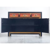 thumbnail of OPIUM OUTLET meubelset "Fire" aziatisch chinees oosters vintage, ladekast kledingkast, 2 nachtkastjes nachtkastjes, oranje-zwart