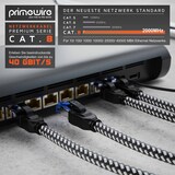 thumbnail of Primewire Patchkabel CAT 8 mit Baumwollummantelung - Gigabit Ethernet LAN Kabel - 40 Gbit/s - S/FTP PIMF Schirmung - Netzwerkkabel - 5m