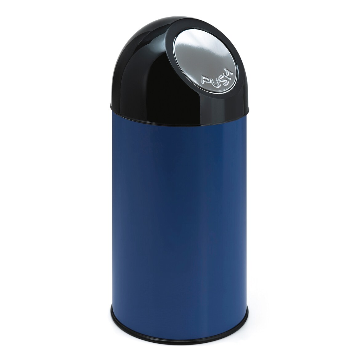 V-Part Afvalbak met pushdeksel 40 ltr - blauw, zwart