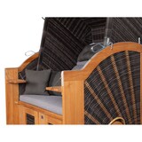 thumbnail of Strandkorb deVries PURE® Classic XL SUN Teak - PE stone grey - Dessin 466 - inkl. Schutzhülle