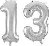 thumbnail of XL Folienballon silber Zahl 13