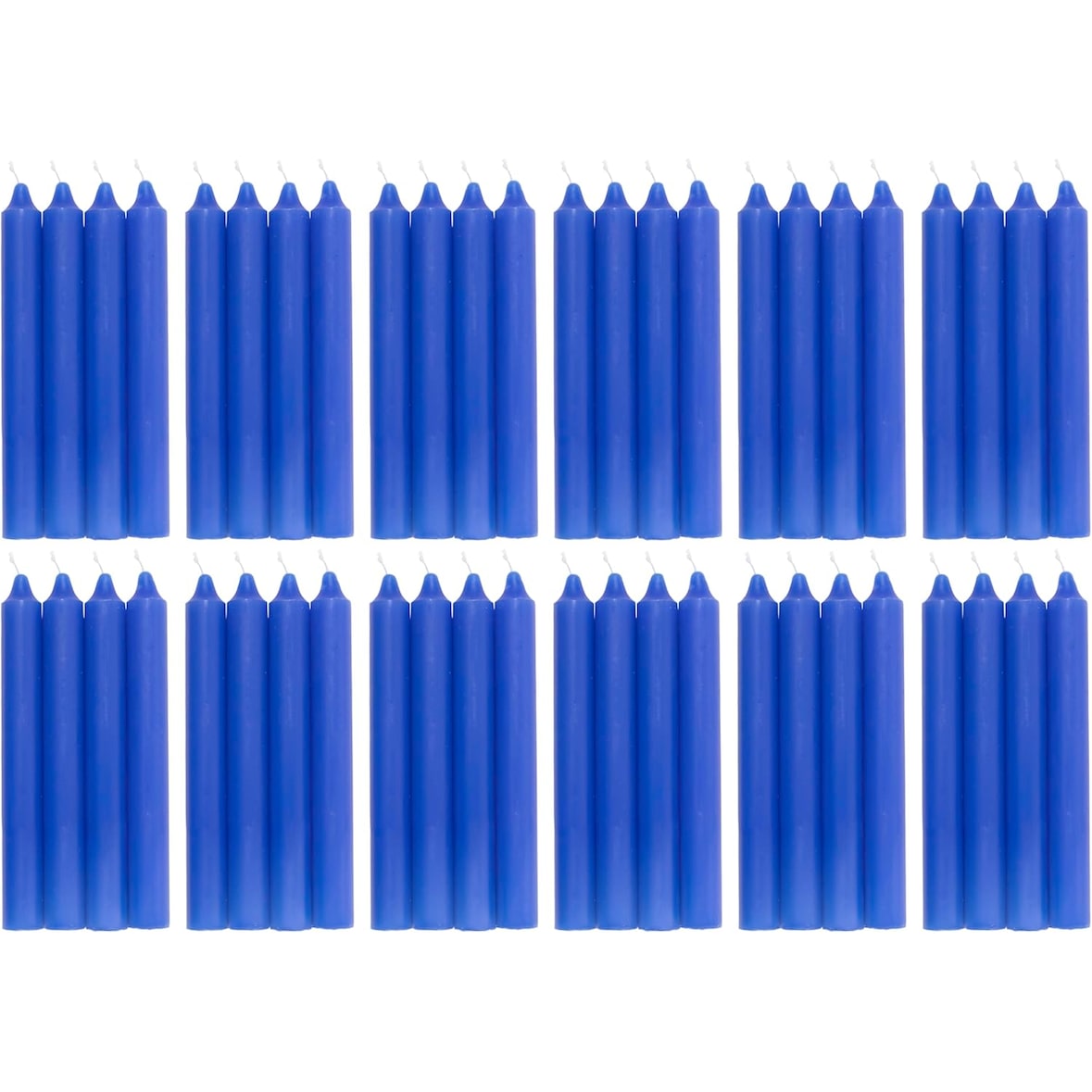 COM-FORT HOUSE- Vela de mesa Azul - Pack velas de 48 Unidades - Velas Decorativas Sin Perfume - Velas para tu Hogar