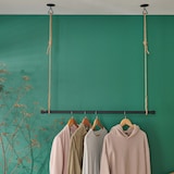 thumbnail of Penderie suspendue bois L100cm noir avec corde LEXY