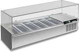 thumbnail of Edelstahl-Kühlvitrine für 6 GN1/3. Temperatur +2°C/+8°C. Elektronischer Thermostat. Maße BxTxH 150x39,5x43,5 cm. RWX1502