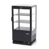 thumbnail of Maxima - 9400801 Gekoelde vitrinekast 58L zwart met ventilator, LED, dubbel glas aan 4 zijden, slot, digitale temperatuurregelaar 42.8x38.6x81 cm