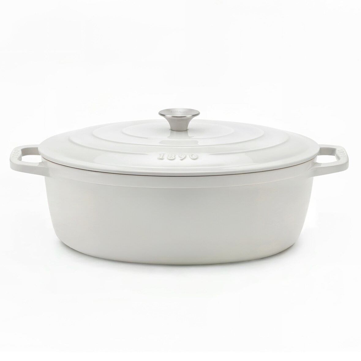 La Fonderie 1890 ronde braadpan IENA36 van geëmailleerd gietijzer, diameter 36 cm, inhoud 7,7 L, beige