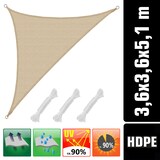 thumbnail of 3,6x3,6x5,1 Sonnensegel Dreieckig Atmungsaktiv - Dreieck Segel mit Befestigung