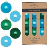 thumbnail of 30 Weihnachtskugeln Glas 6cm matt & glänzend Christbaumkugeln Weihnachtsbaumkugeln Weihnachten Christbaumschmuck Weihnachtsbaumschmuck Grün Blau Mix