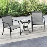 thumbnail of COSTWAY Set van 2 tuinstoelen, terrasstoelen met brede zitting en sneldrogende stof, 66 cm x 61 cm x 90 cm (grijs)