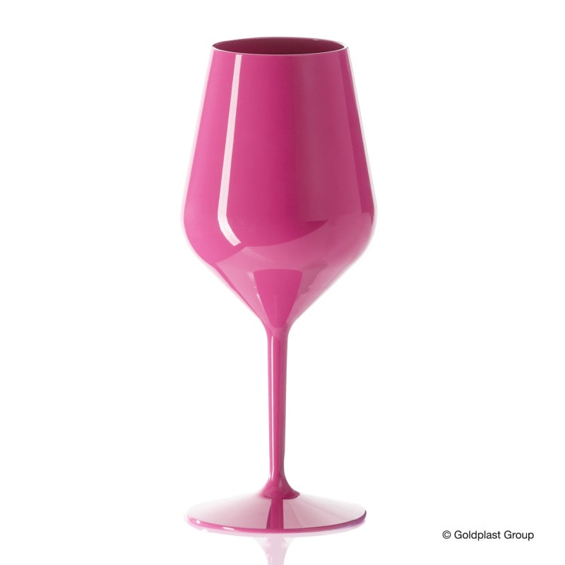Goldplast Calice Wine Cocktail Rosa 470cc in TRITAN - Set di 6 pezzi colorati. Infrangibile, Lavabile in lavastoviglie, Riutilizzabile e Riciclabile.