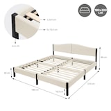 thumbnail of ML-Design Polsterbett 180x200 cm Beige, Doppelbett mit stabilem Bettgestell, Bettrahmen mit gepolstertes Kopfteil & Lattenrost, Modernes Jugendbett