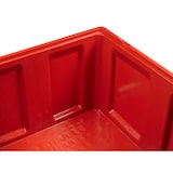 thumbnail of Palettenbox mit Deckel LxBxH: 1200 x 1000 x 790 mm geschlossen mit 3 Kufen in rot